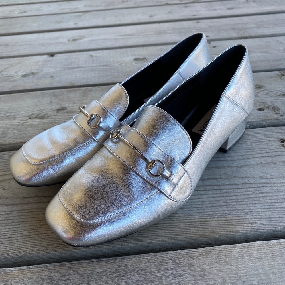 Steve Madden Timbir Silver Short Heels